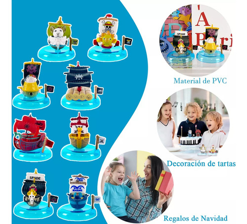 8 Figuras One Piece Barco Mini Thousand Sunny Y Going Merry