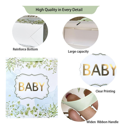 Amrose Bolsa De Regalo Grande De 13 Pulgadas Para Baby Showe