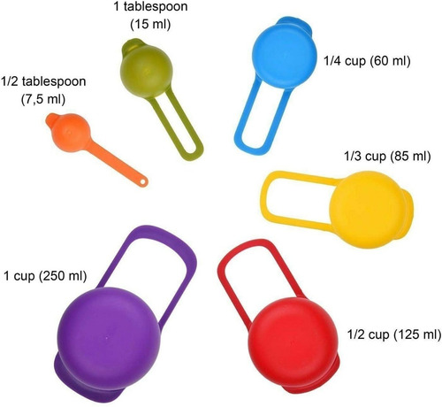Taza Cuchara Medidora Set X6 Repostería Cocina