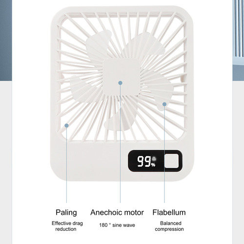 Ventilador De Escritorio Portátil Q3 Con Pantalla Digital Y