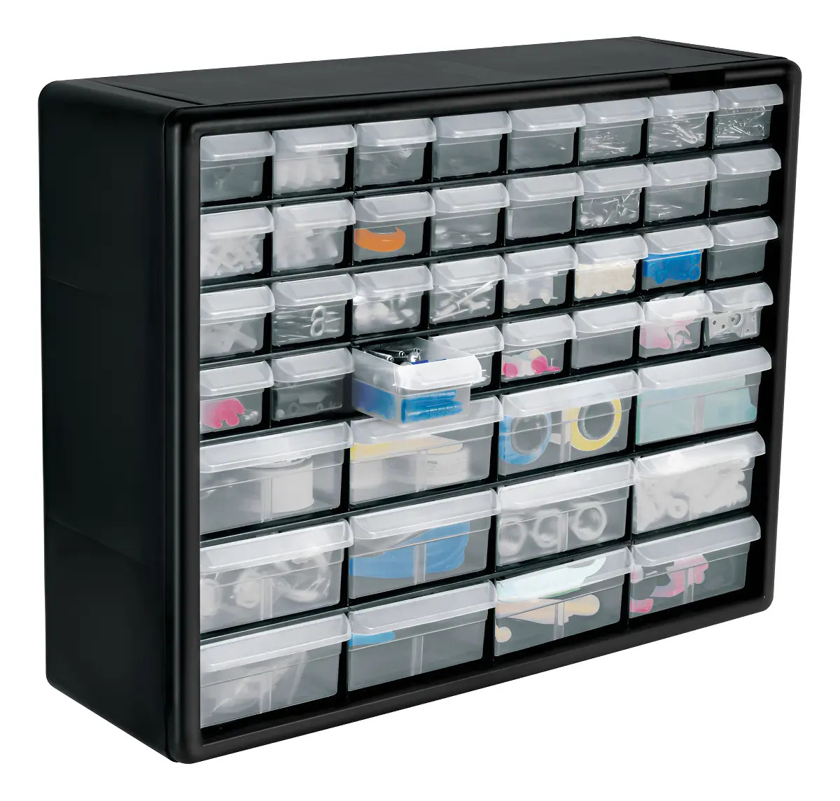Organizador Con 44 Gavetas, Color Negro Truper ORG-44