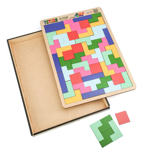 Brinquedo Educativo Pedagógico Tabuleiro Tetris Box Mdf