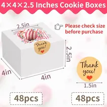 Comprar Winkio 48 Piezas De Cajas Blancas Para Galletas, Cajas De Re