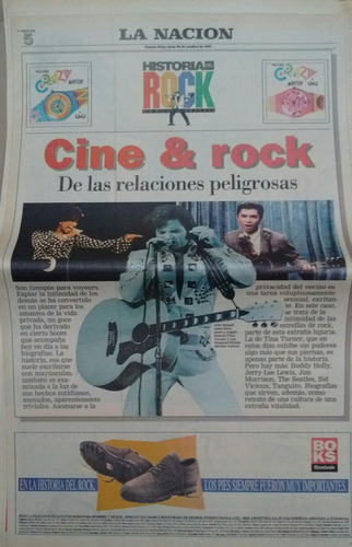 Suplemento La Nación Historia Rock 10/1993 Cine Rock Madonna