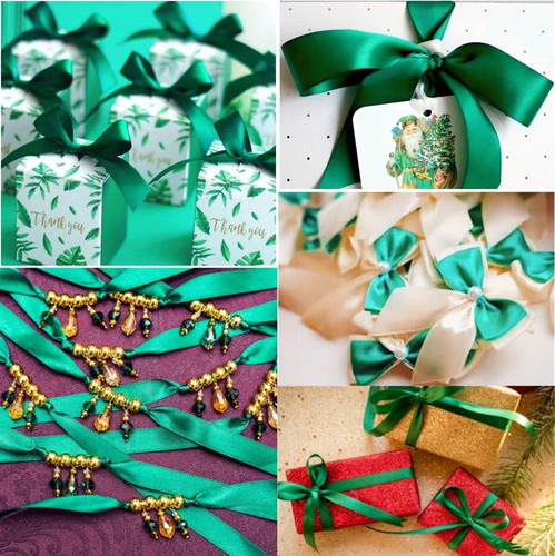 Listón Satinado 4 Cm Decoracion Popotillo Colores Listón 91m Color Verde Rollo De Liston Satinado