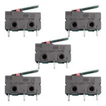 Comprar Pack X5 Micro Switch Final De Carrera 5a 250v Cnc Leva Corta