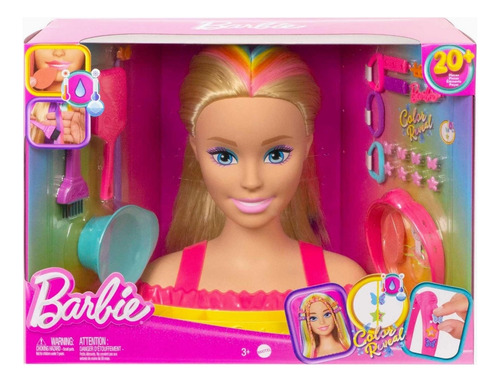 Cabeza Barbie Color Reveal Peinados 22 Accesorios Mágicos