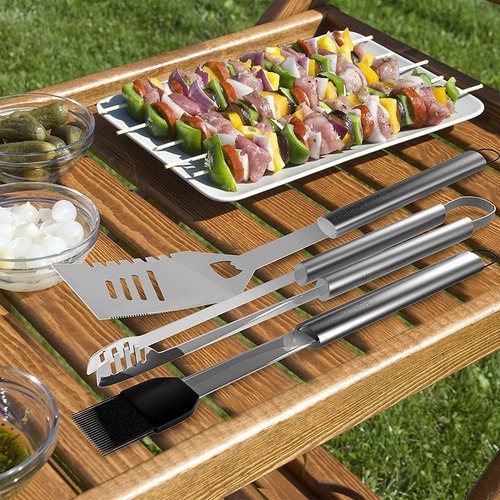 16 Accesorios Para Barbacoa. Utensilios De Acero Inoxidable