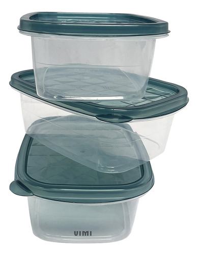 Set De 3 Topper Recipiente Contenedor Alimentos 1000ml C/u