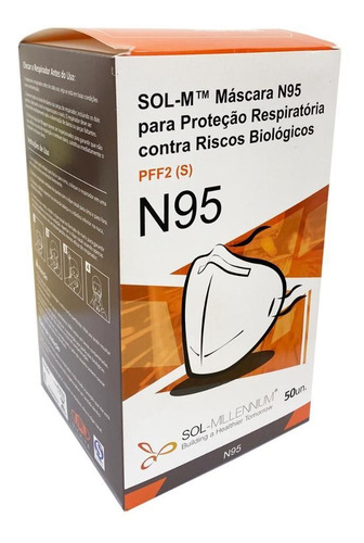 Imagem 2 de 9 de Kit 50 Máscaras N95 Proteção Respiratória Pff2 Anvisa