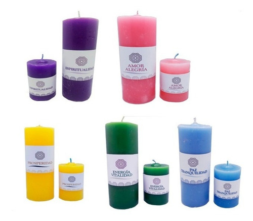 Imagen 1 de 10 de Vela De Intencion Proposito Proteccion Pureza Amor Esencias