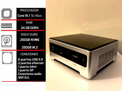 Mini Pc Core I9, 24gb Ram, M.2