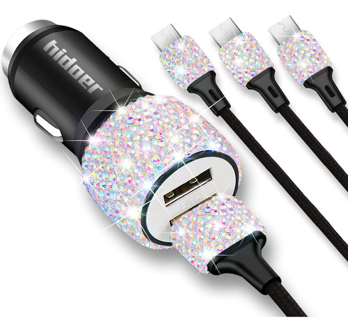 Bling - Cargador Usb Para Automvil De 5 V/2.4 A, Multicolor,