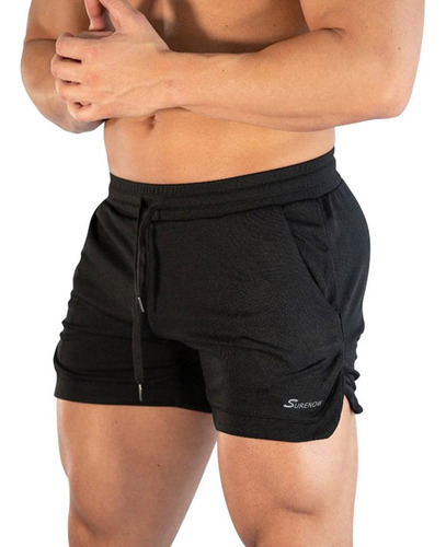 Surenow Pantalones Cortos De Gimnasio Para Hombre De 3 Pulga