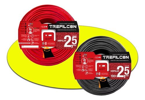 Pack 2 Rollos Cable Certificado Unipolar 2.5 Iram Trefilcon