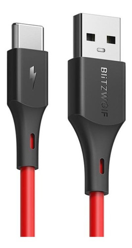 Imagem 4 de 6 de Cabo Tipo C (type C) 3a Blitzwolf 1m Bw-tc14 Original