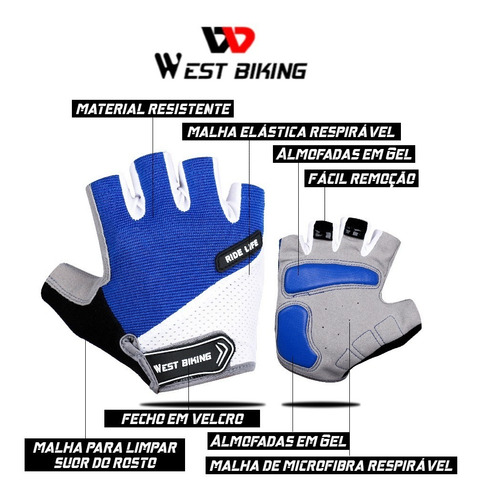 Luva Ciclismo Para Bike Feminina Confortável Proteção Gel