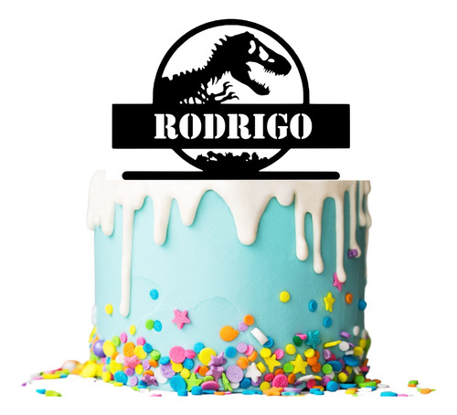 Letrero Para Pastel Cake Topper  Jurassic Rex  Personalizado