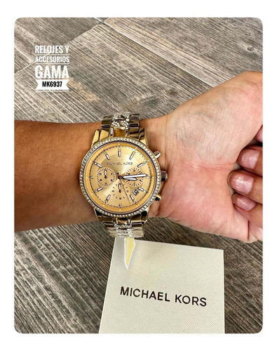 Reloj Michael Kors Ritz Modelo Mk6937 Original Para Dama Color de la correa Dorado Color del bisel Dorado Color del fondo Dorado