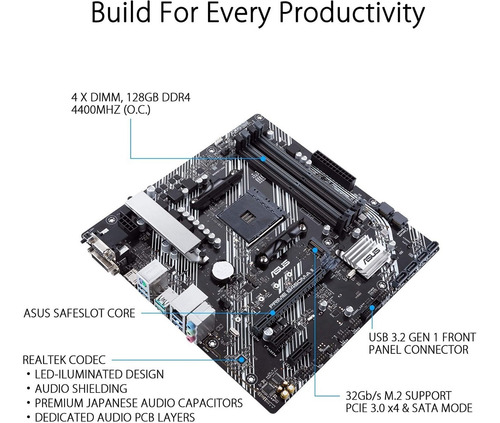 Imagen 7 de 10 de Combo Board Asus Prime B450m-a Ii + Amd Ryzen 5 5600g