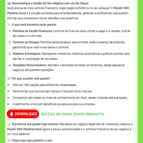 Pacote 1000 Planilhas Excel Gestao De Caixa Contas E Estoque