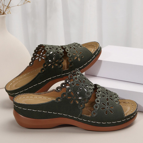Yt Slipper Verano Casual Talla Grande Color Liso Para Mujer