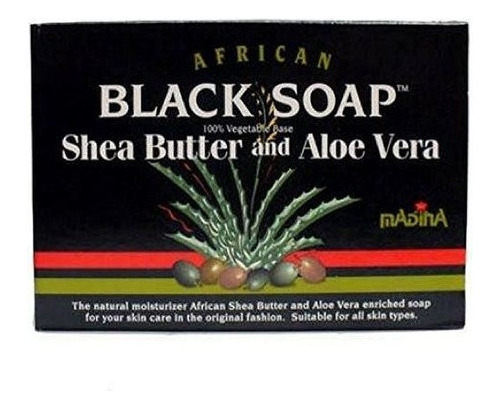 Jabon Negro Africano De Madina, Manteca De Karite Y Aloe Ver