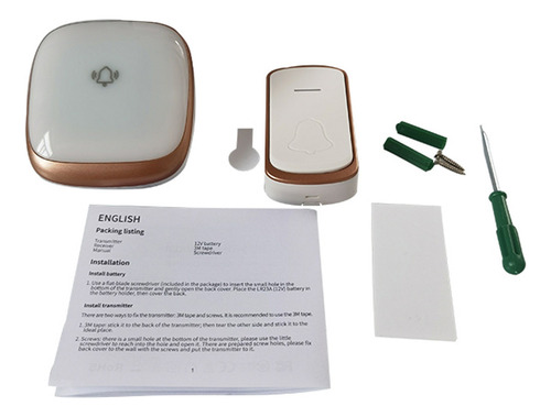 Timbre Inalámbrico Impermeable Kit De Timbre De Puerta De