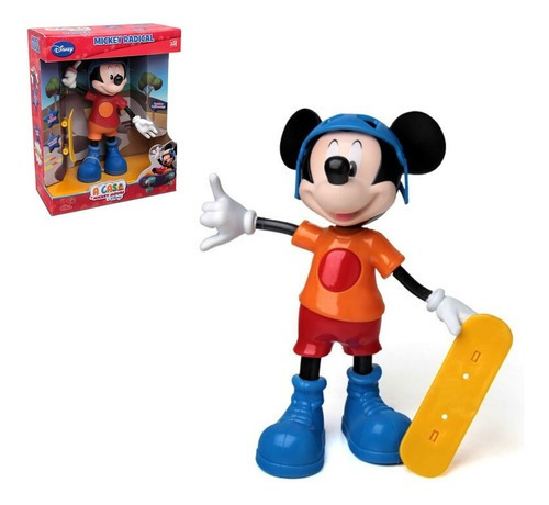 Brinquedo Infaltil Boneco 27cm Mickey Radical Com Som  Elka 