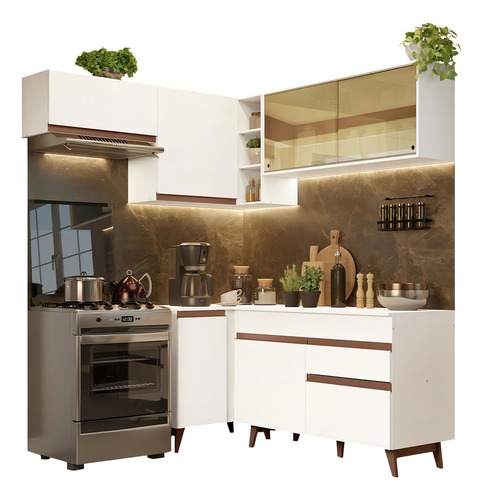 Cocina Integral Completa Modular Madesa Reims 332cm Color Blanco