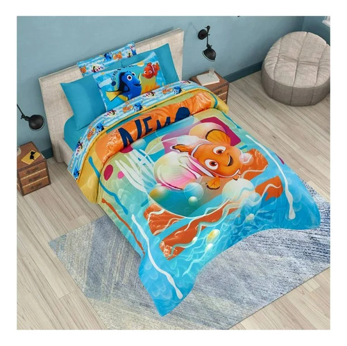 Set De Edredón Matrimonial Disney Nemo Azul Nemo