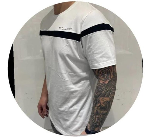 Remera Linea Blanca Hombre Mockba