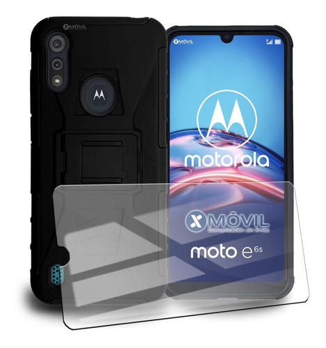 Funda P/ Moto E6s / Moto E6i, Uso Rudo Clip + Mica