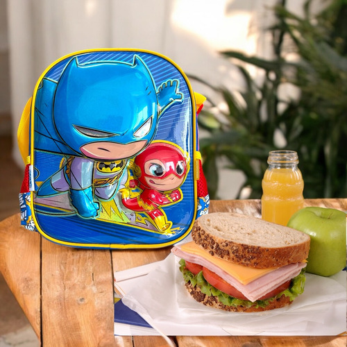 Lonchera Escolar Térmica Ajustable Reforzada Infantil 3d Rojo Batman 3d