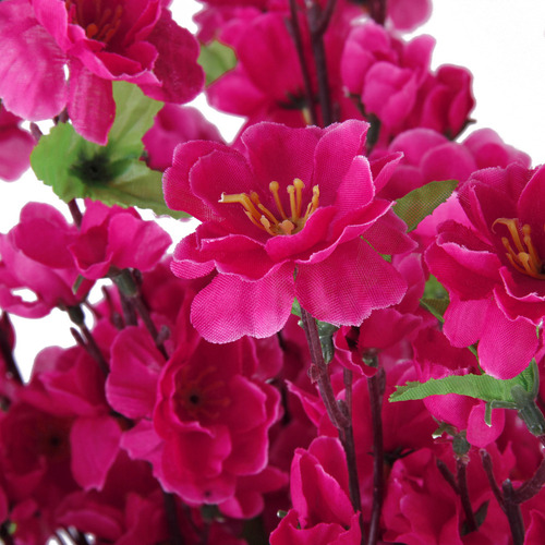 10 Ramo De Flores De Durazno Artificial Con 3 Tallos De