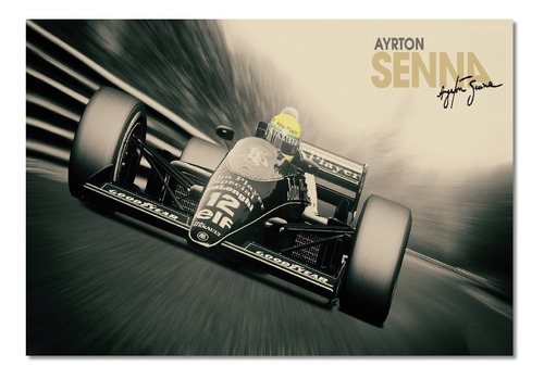 Quadros 3d Grande Tela Ayrton Senna John Player F1 150x100 Cor Colorido
