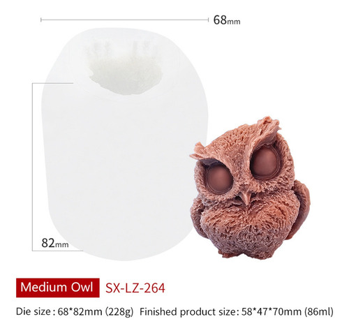 Moldes 3d Con Forma De Vela Con Forma De Búho, De Silicona,