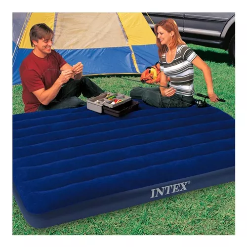 Intex Colchón Cama Inflable 152x203x22 - Azul