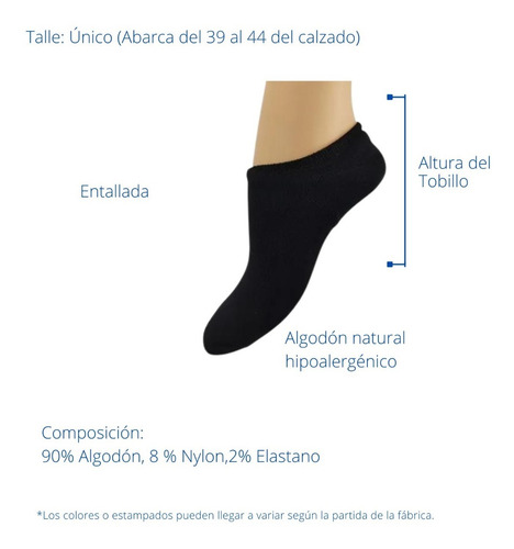Imagen 3 de 7 de Pack X6 Floyd Soquete Invisible Hombre Liso 1415 Negro A.e