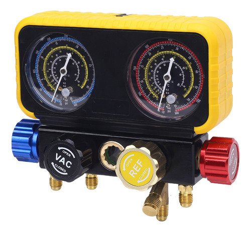 Juego De Manómetros De Latón Para Hvac, Mangueras De 4 Vías,