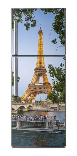 Imagen 1 de 3 de Vinilo Decorativo Heladera Paris Torre Eiffel
