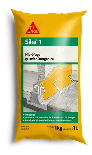 Hidrofugo Químico Inorgánico Sika Sachet 1lt X 10lt Da Vinci