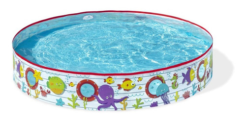 Pileta Rigida Redonda Bestway 55029 152cm X 25cm 435lts Pvc Color Blanco Y Rojo