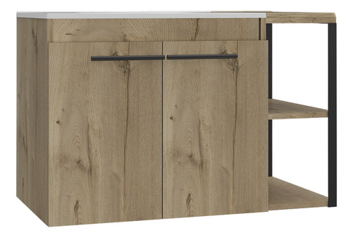 Mueble De Lavamanos Khari 80 Flotante + Espejo - Duna