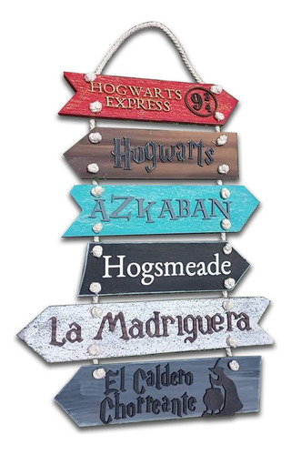 Letrero Harry Potter En Mdf Decorado Artesanal.