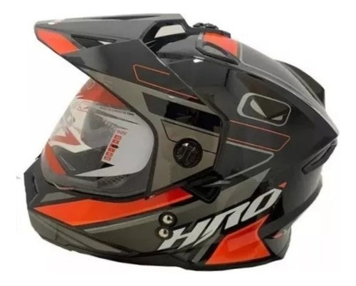 Casco Cross Hro Mx-330 Blouk Negro Neon Orange - Gkmotos.uy