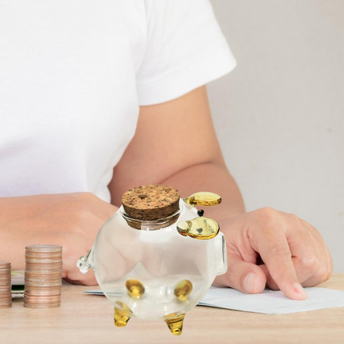 Glass Piggy Bank Pig Money Saving Box Contenedor Estilo A
