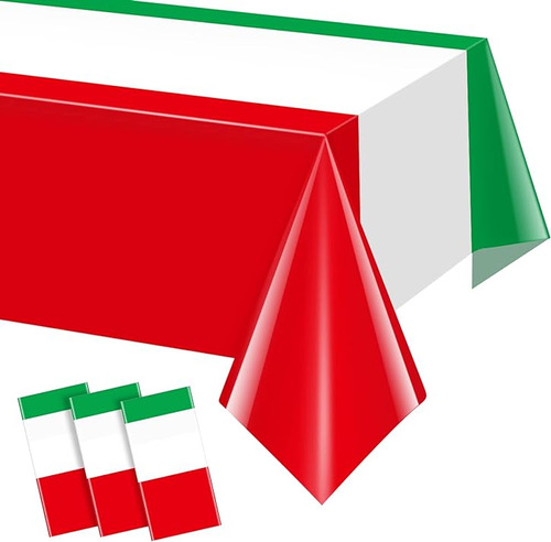 Paquete De 3 Manteles Con Bandera Italiana Mantel De Plastic
