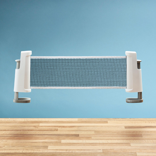 Set Postes Red De Ping Pong Ajustable Rollnet Blanco/gris Po