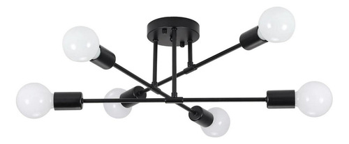 E27 E26 Lamp Pared Interior Lámpara De Techo Colgante Decorativas Ajustable 6 Luces Sala